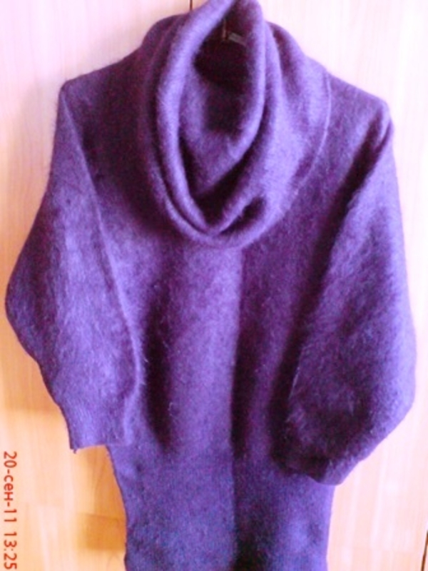 Платье-мини из ангоры фиолетового цвета,  размер 46-48